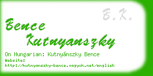bence kutnyanszky business card